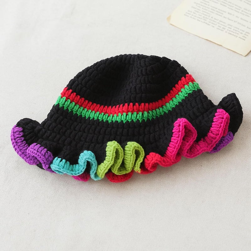 Ahouws Crochet Bucket Hat Women Trendy Knit Floppy Cap Cute Boho Handmade Beanies Outdoor Boho Travel Fishing Hat - Image 3